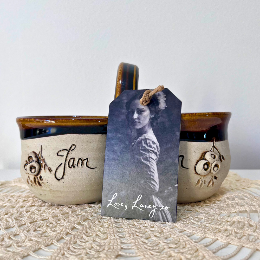 Australian Gumnut Vintage double bowl Stoneware Jam and Cream Alice Strutt Pottery (19).png