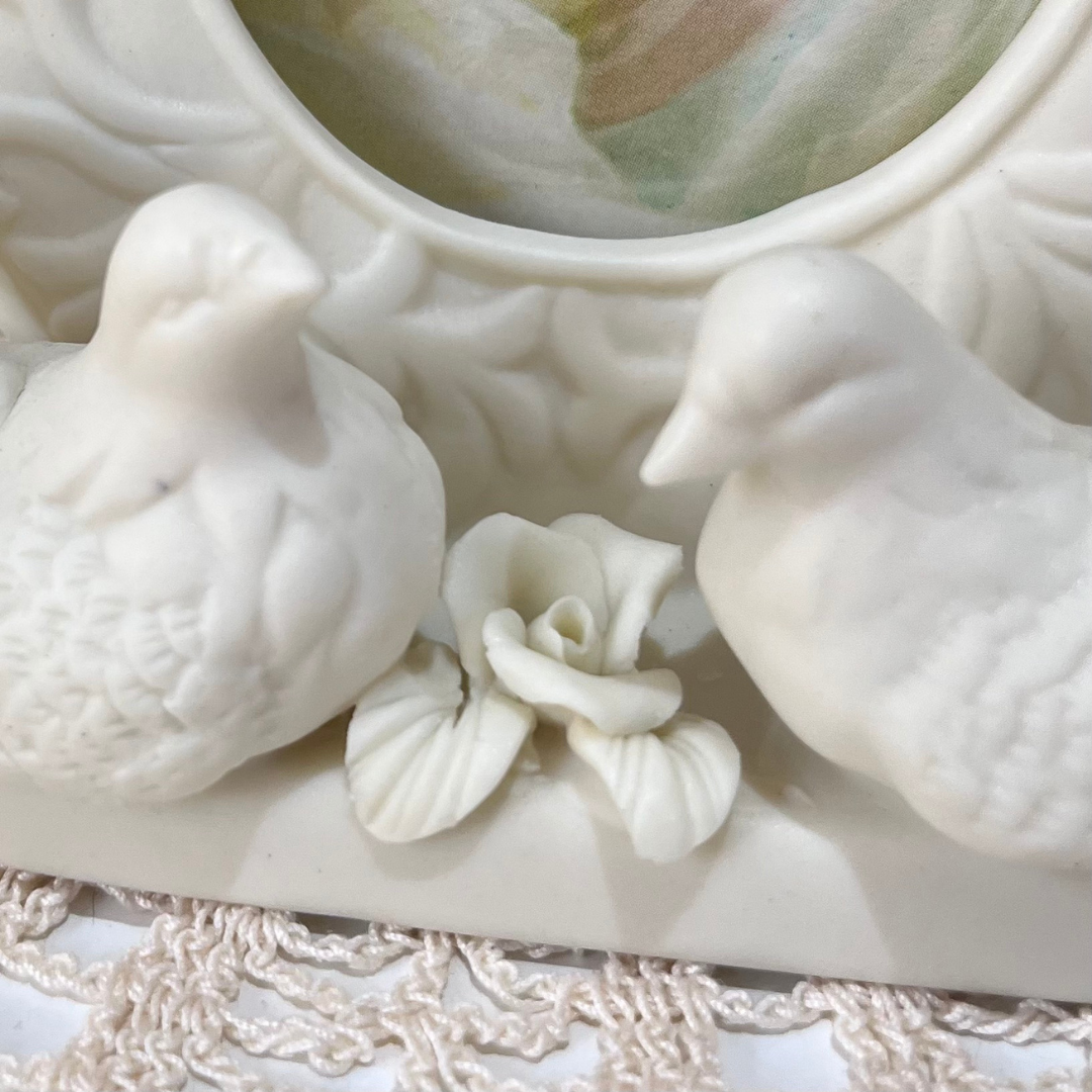 Vintage Handmade italian Dove Rose Photo Frame (12).png