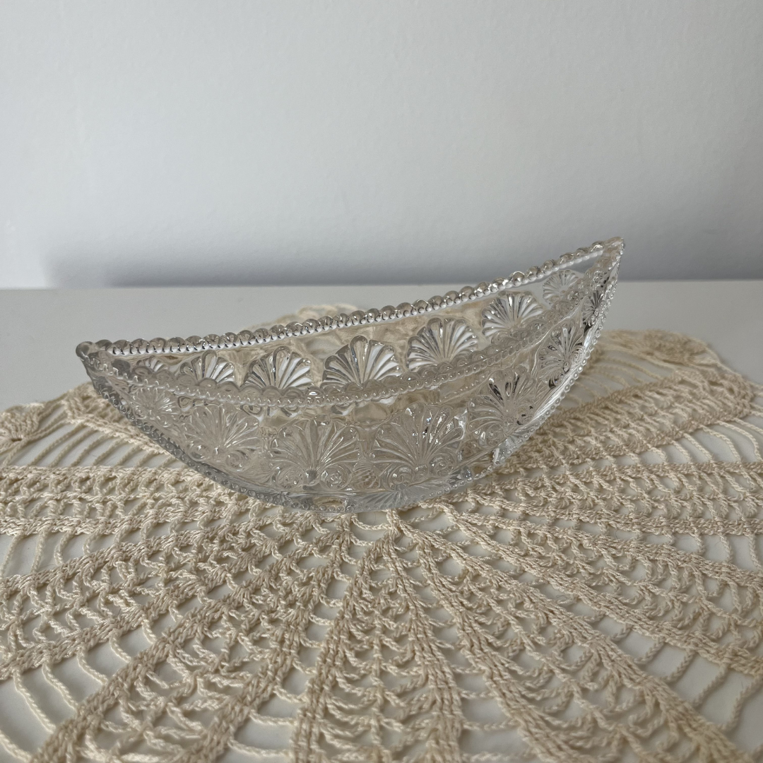 Antique George Davidson Clear Glass Gondola Boat Bowl Canoe Shape (6).png