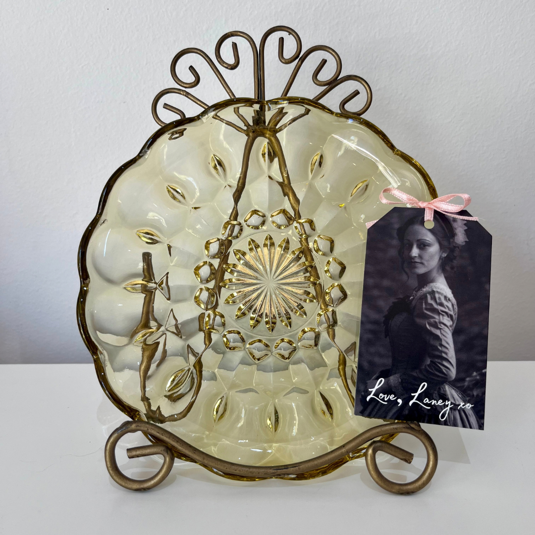 Vintage Anchor Hocking Fairfield Amber Glass Plate (4).png