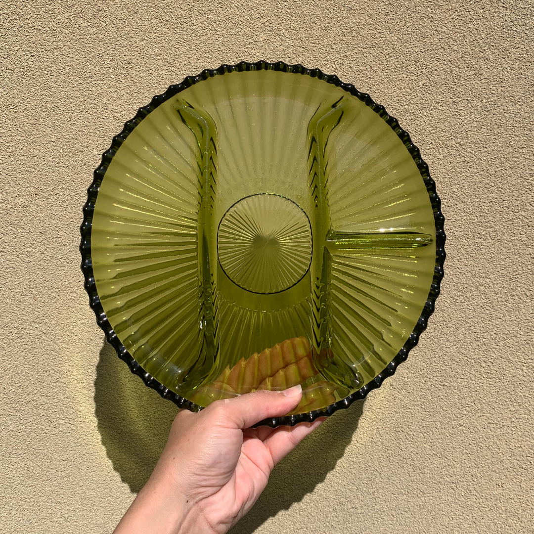 Vintage Green Divided Glass Serving Platter (14).png