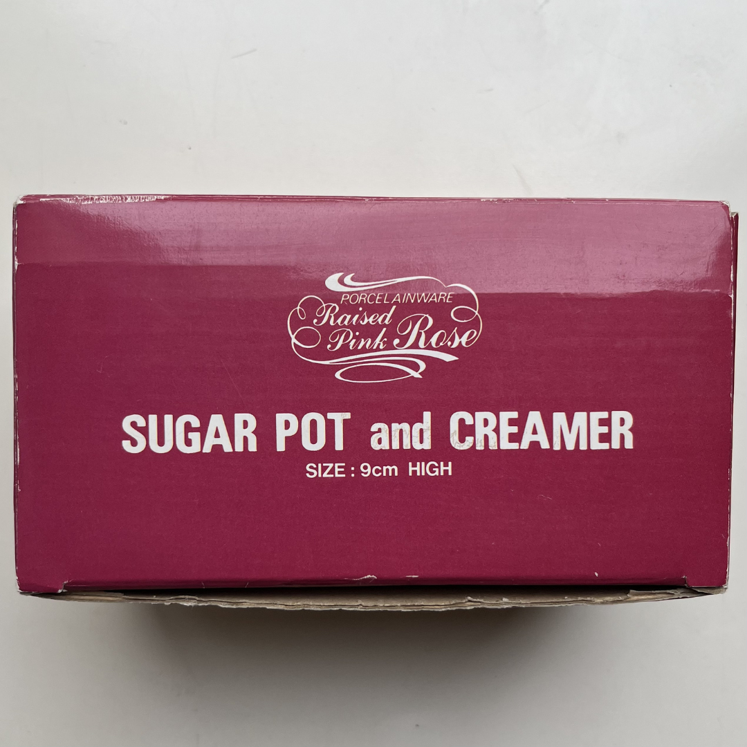 Vintage Floral Sugar Pot and Creamer Porcelain Capodimonte Pink Rose Set (20).png