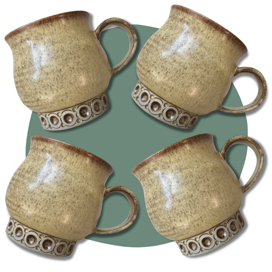 Jersey Pottery Earthenware Coffee Mugs – Set of 4
