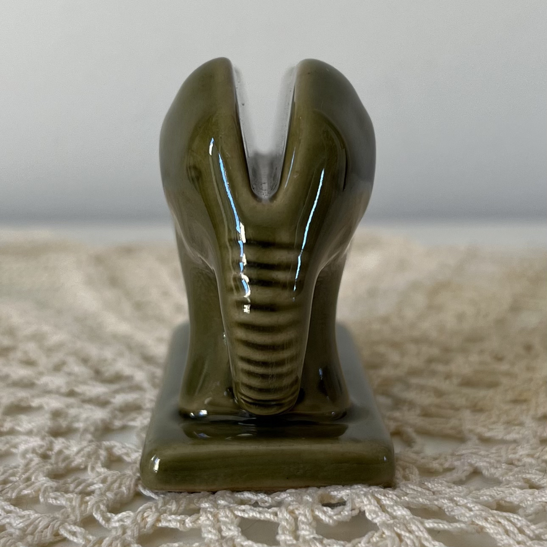 Green Vintage Ceramic Elephant Business Card Holder Made in Thailand (4).png