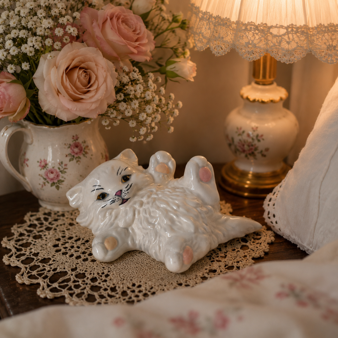 Vintage White Ceramic Playful Persian Kitten Statue (2) copy.png