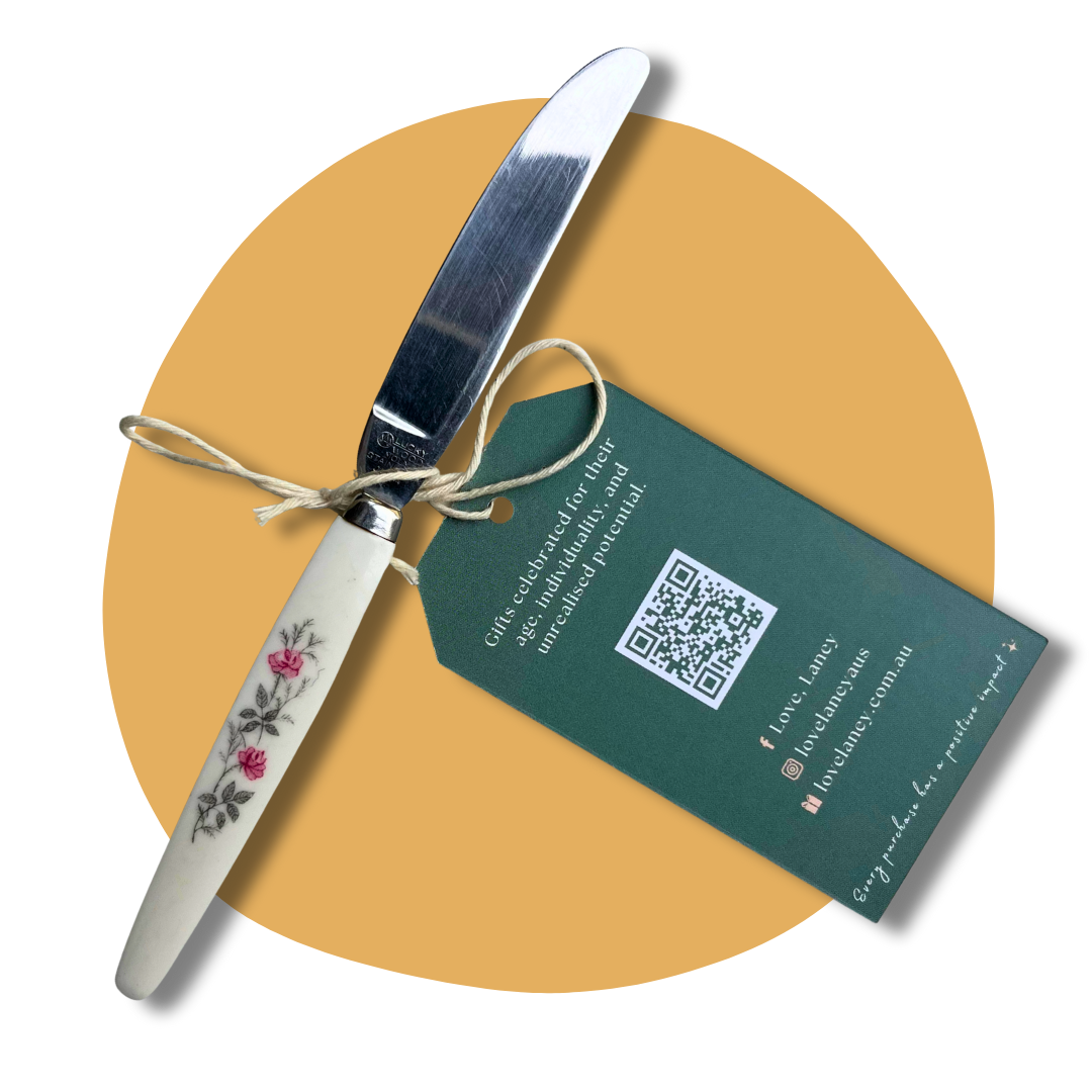 "Molly" Floral Lucky Wood Knife