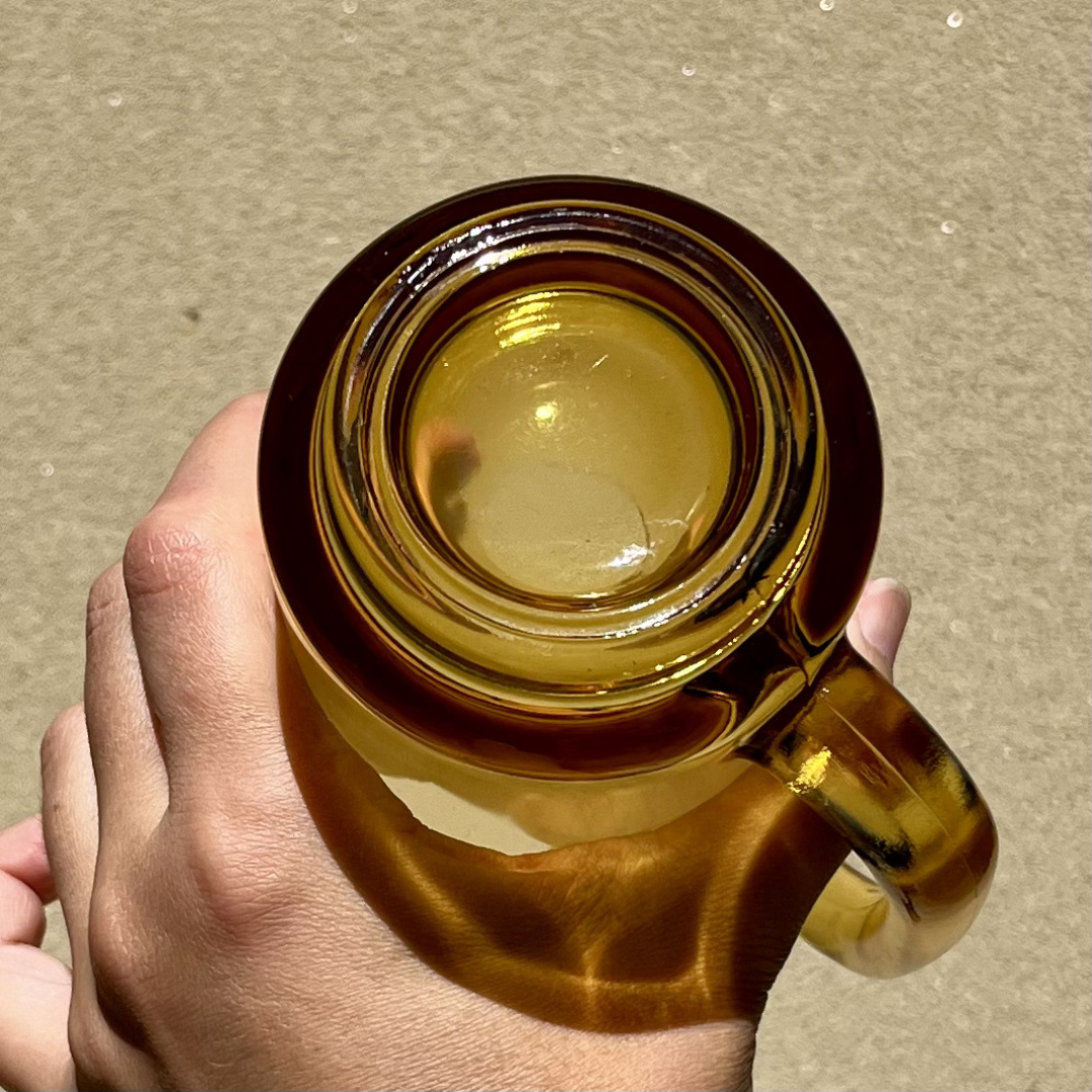 Amber Vintage Glass Beer Mugs Hazel Atlas Stein Glasses Retro Barware (10).png