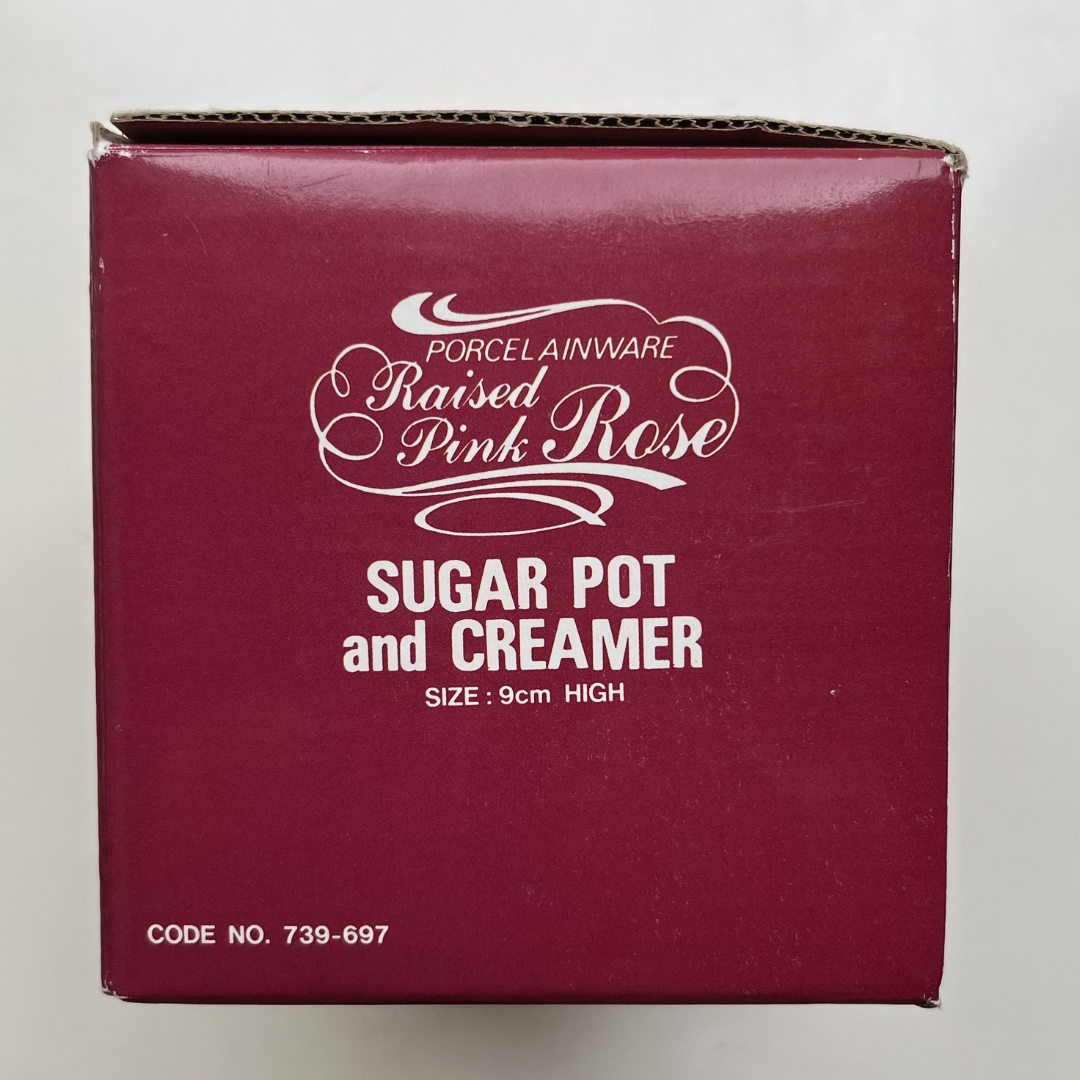 Vintage Floral Sugar Pot and Creamer Porcelain Capodimonte Pink Rose Set (21).png