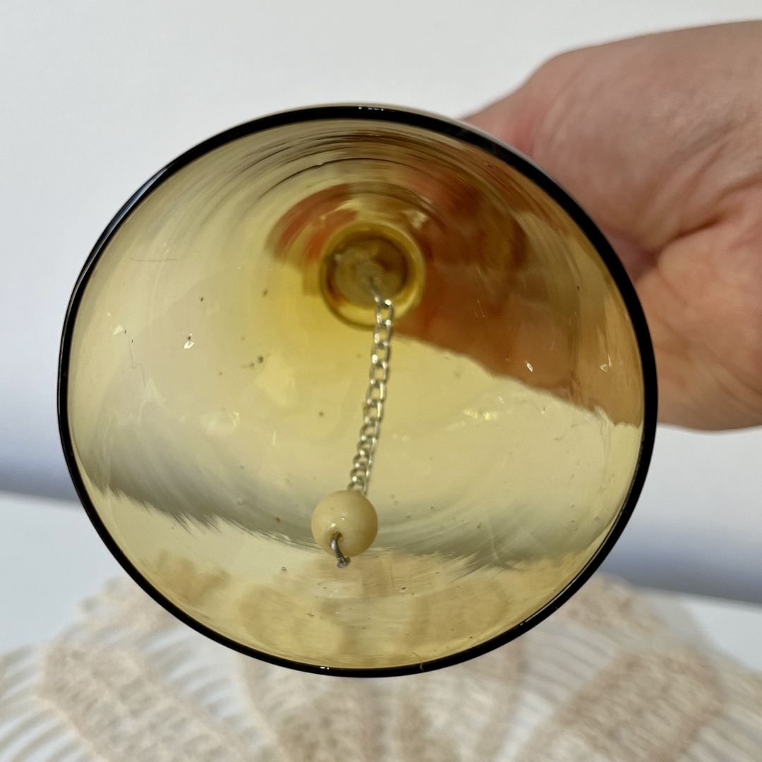vintage yellow amber glass bell (8).png