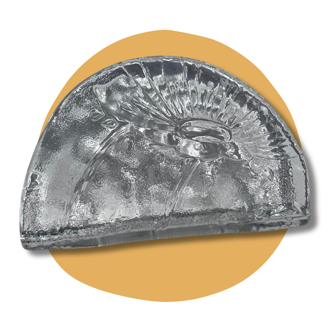 Vintage Pressed Glass Floral Napkin Holder