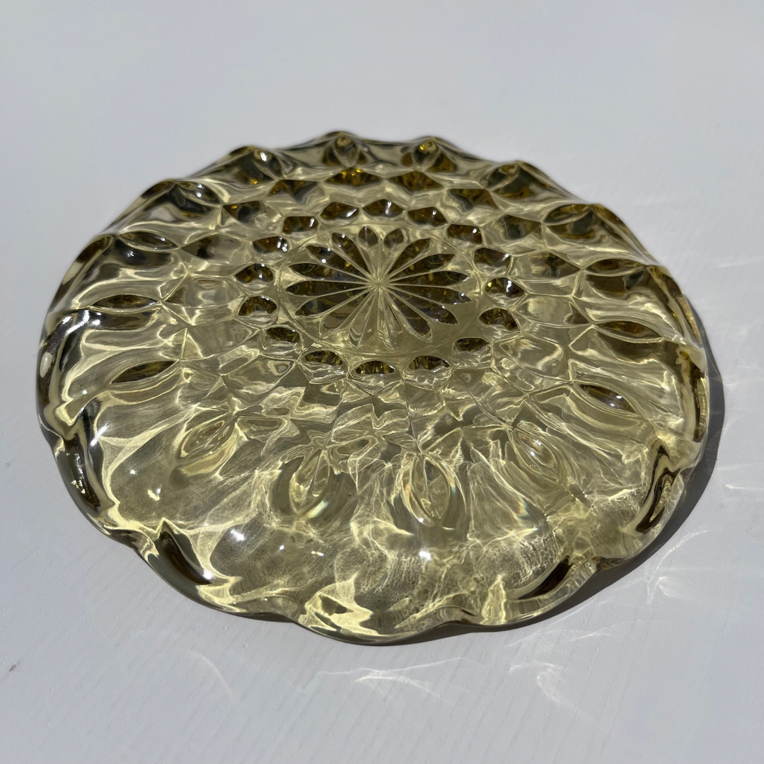 Vintage Anchor Hocking Fairfield Amber Glass Plate (9).png