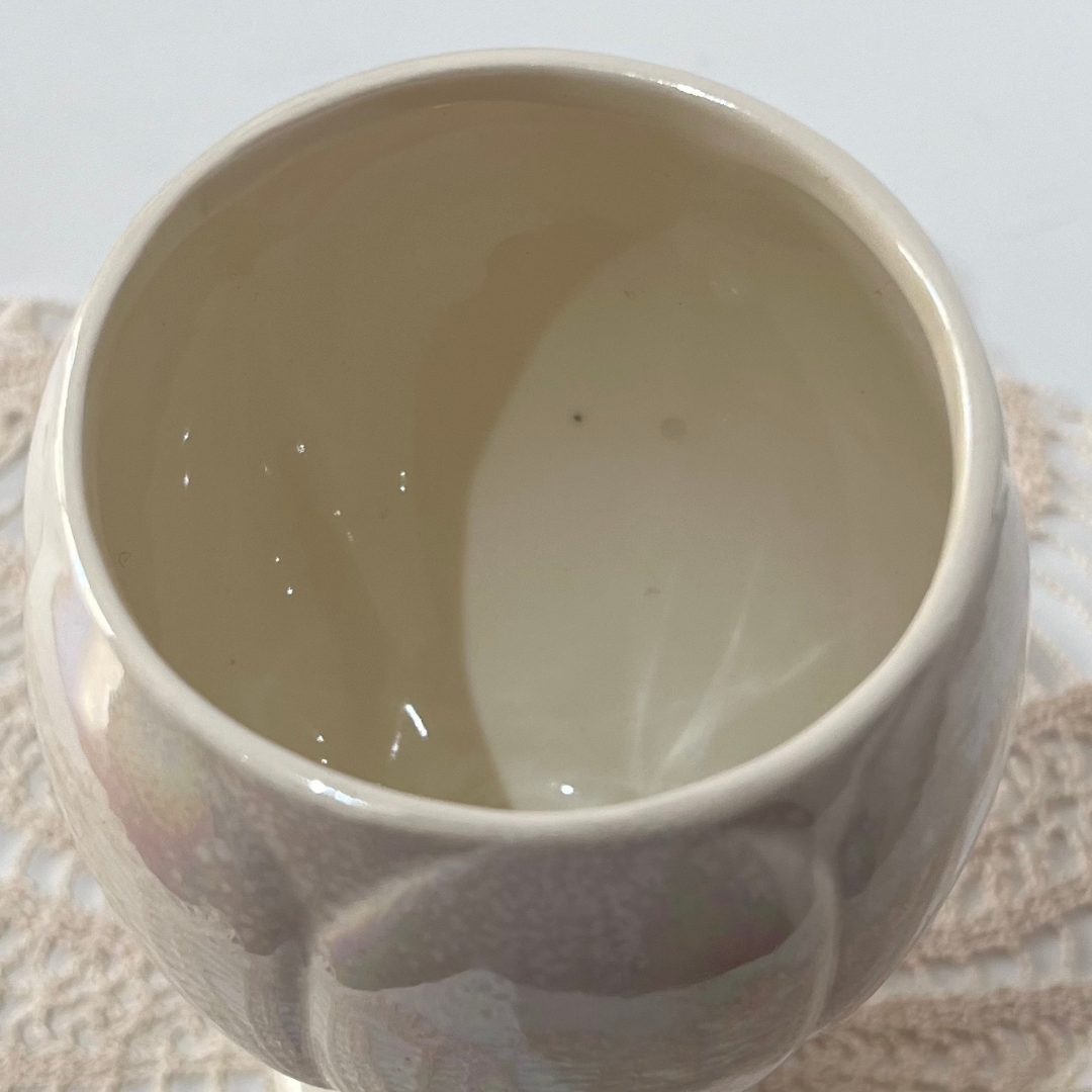 Vintage White Iridescent Ceramic Lustrewear Tulip Goblets Duncan Enterprises (7).png