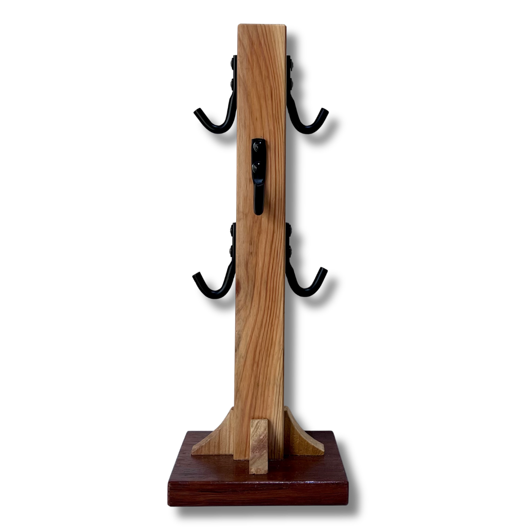 Handmade Wooden Coffee Mug Holder Rustic Kitchen Storage (2).png