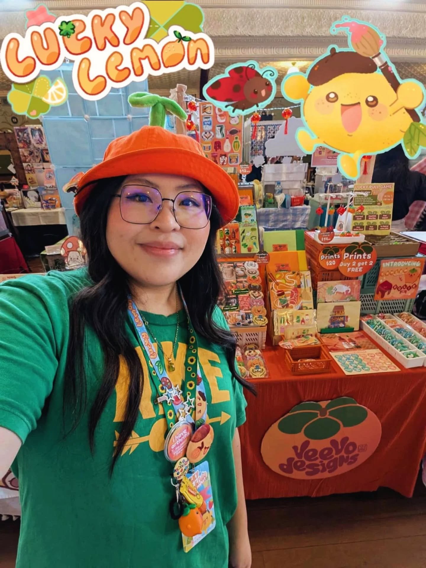 🍋🐝LUCKY LEMON ART MARKET #1 🐝🍋 @luckylemonartmarket

Big thank you to Sarah n Jen! The branding for this market was so darn adorable if I don&rsquo;t say so myself. Lemon-san felt like Camcam&rsquo;s distant relative 🍊🍋 Despite the weather and 