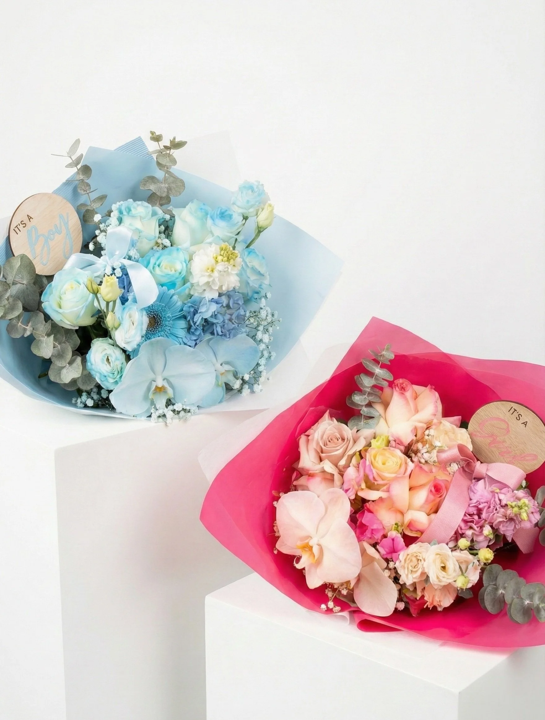 "Baby in Bloom" - The Gender Reveal Bouquet Package