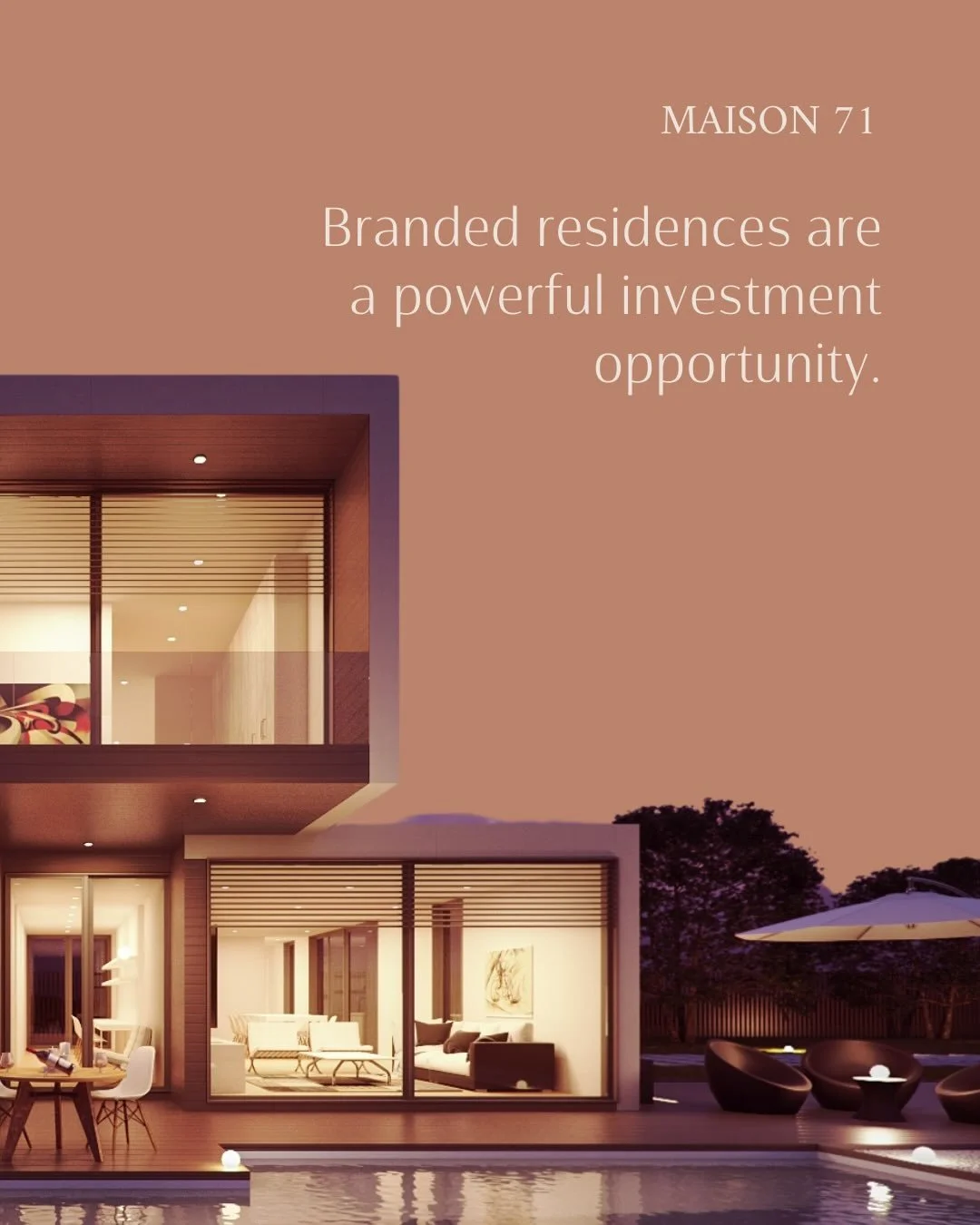 Branded residences combine the security of a globally recognized brand with the fundamentals of prime real estate. This alignment creates assets that consistently outperform traditional residential properties in terms of demand, value retention and b