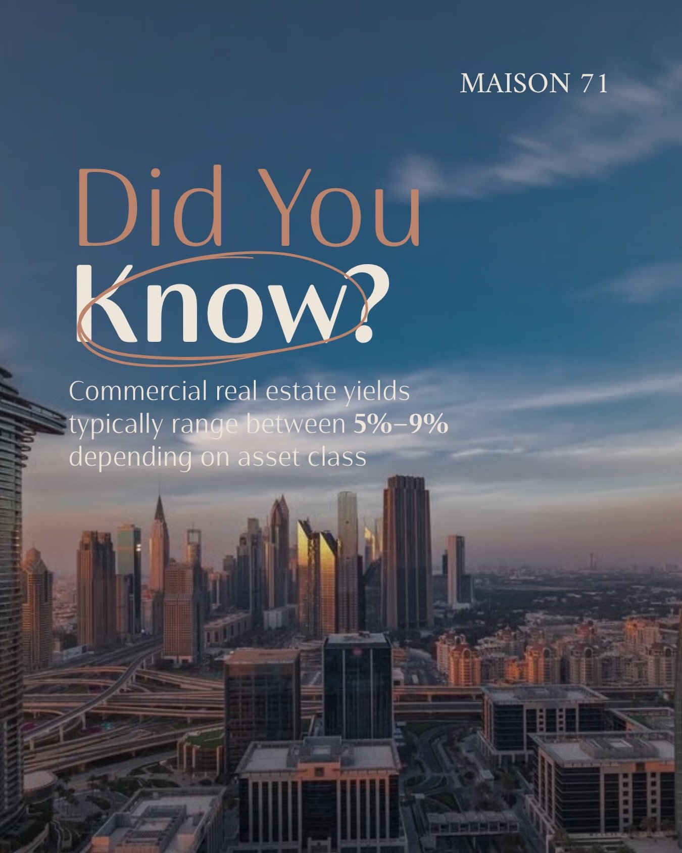 Commercial real estate returns can vary more than people expect.

In most cases, yields tend to sit between 5%&ndash;9%, depending on the asset, location, and tenant profile.

Understanding what sits behind the number is what makes the difference lon