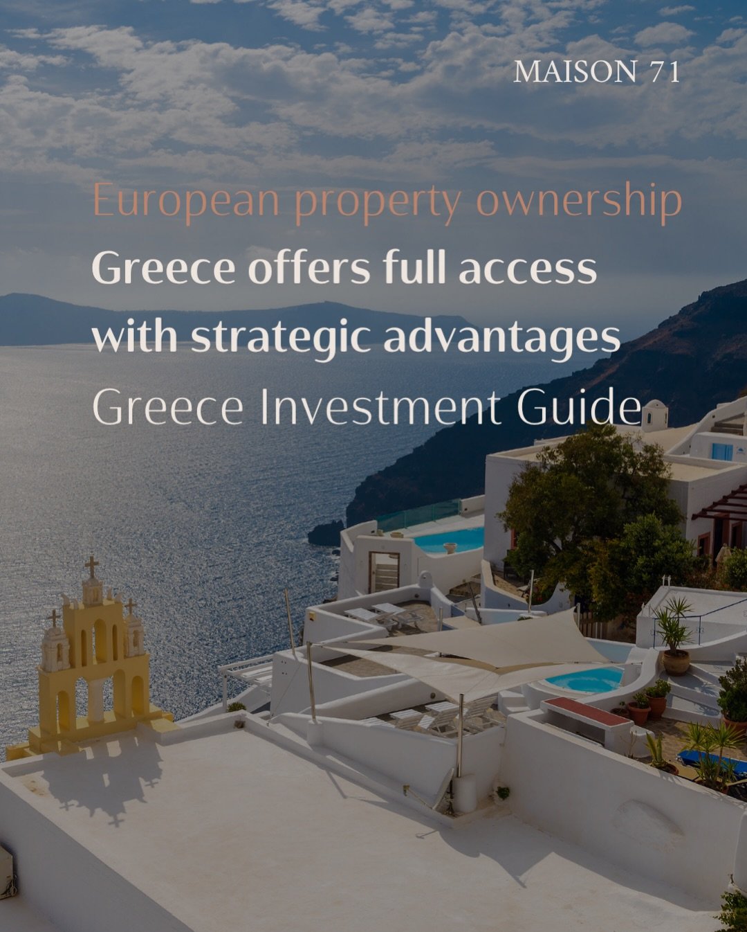 Greece offers more than lifestyle, it offers access, structure, and real opportunity 🇬🇷

From villas overlooking the Aegean to high-performing rental assets, foreign investors can secure full ownership under their own name with clarity and confiden