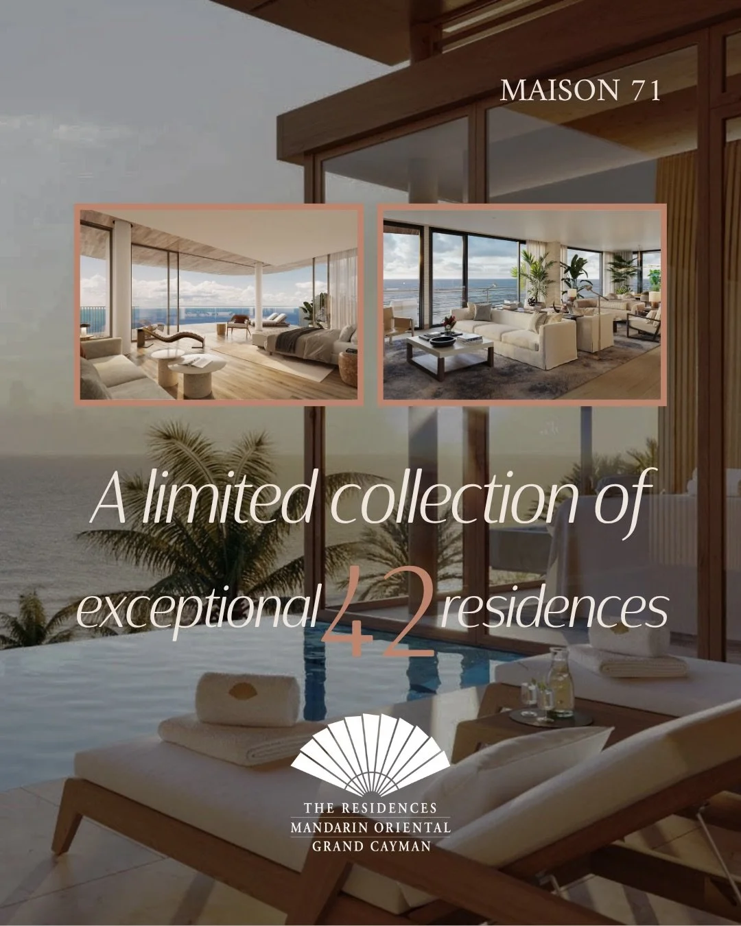 Maison 71 presents the Mandarin Oriental Grand Cayman now featured on JamesEdition.

Located on the shores of Grand Cayman, this residence exemplifies refined coastal living, with crystal-clear waters, white sands, and thoughtfully designed details.