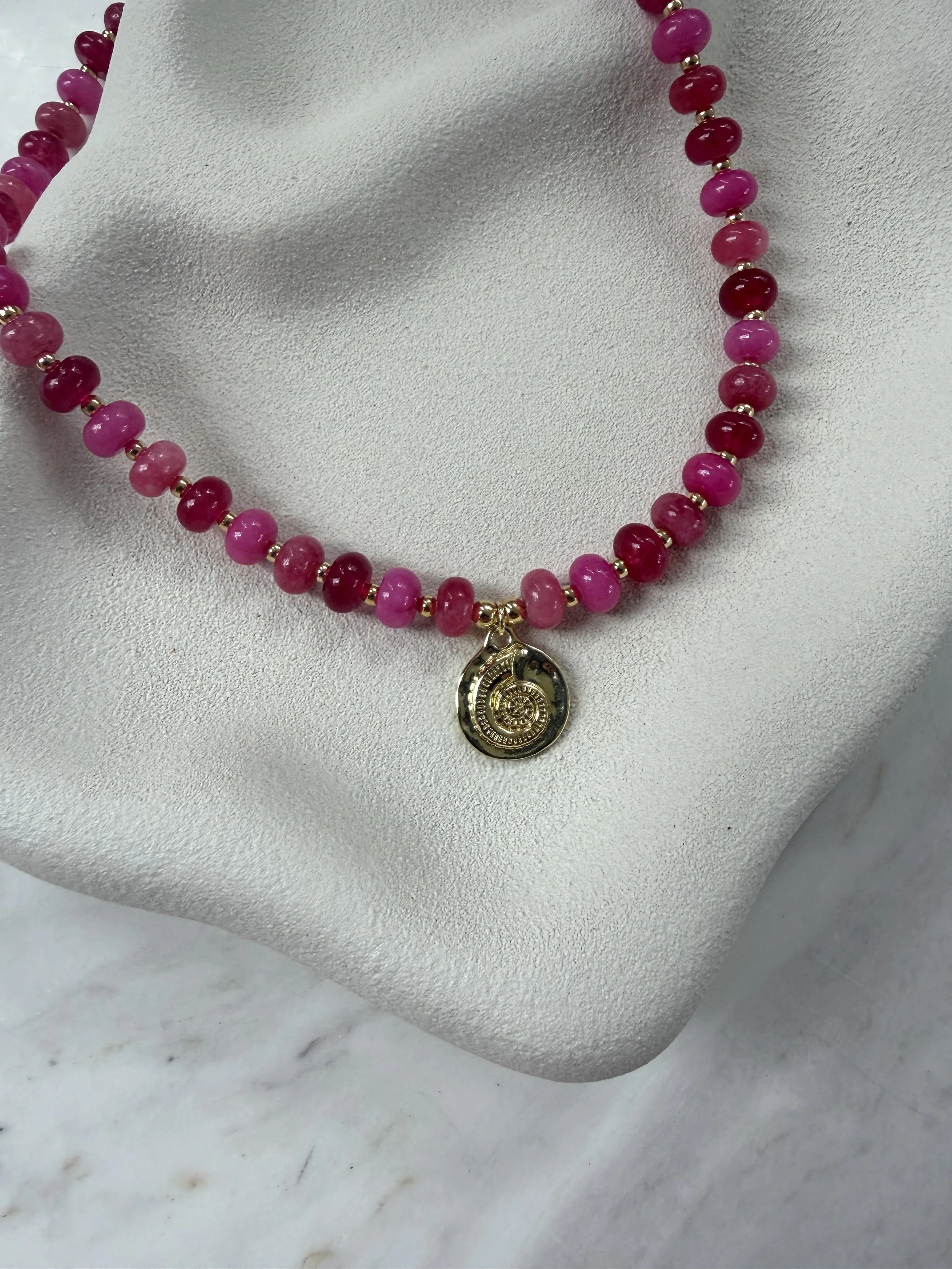Trio of Pink Jade with charm necklace 3.jpg