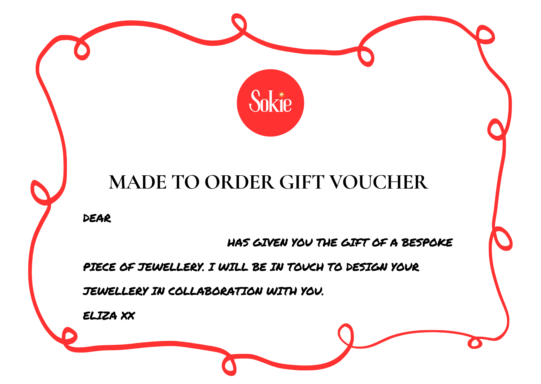 Made to Order Jewellery Gift Certificate