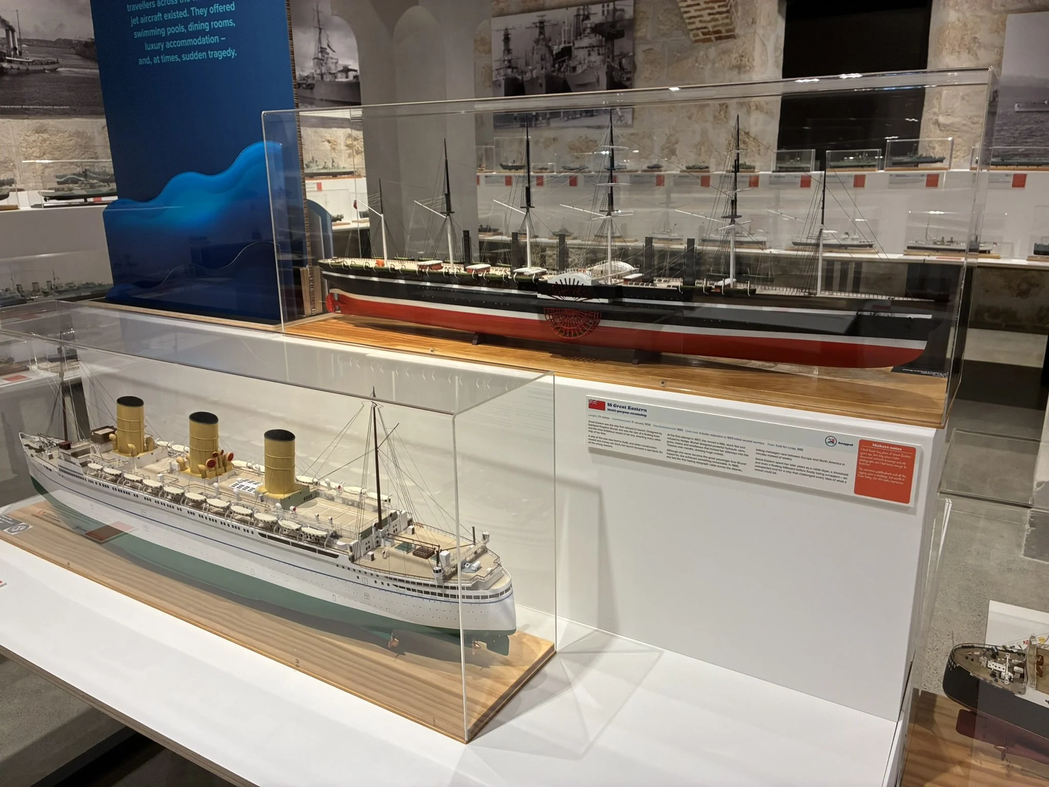 This model of the Empress of Britain is under construction
