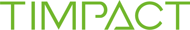 Der Schriftzug 'TIMPACT' in grüner Schrift auf weißem Hintergrund.