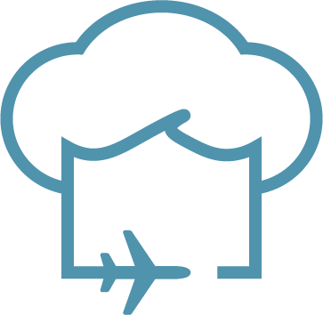 Symbol einer Kochmütze mit Flugzeug