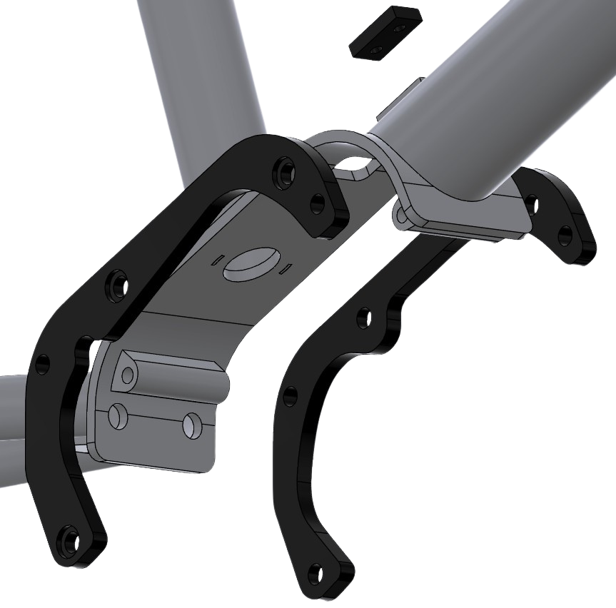 Zoom sur une pièce mécanique, partie d'une structure métallique avec des boulons et une fixation