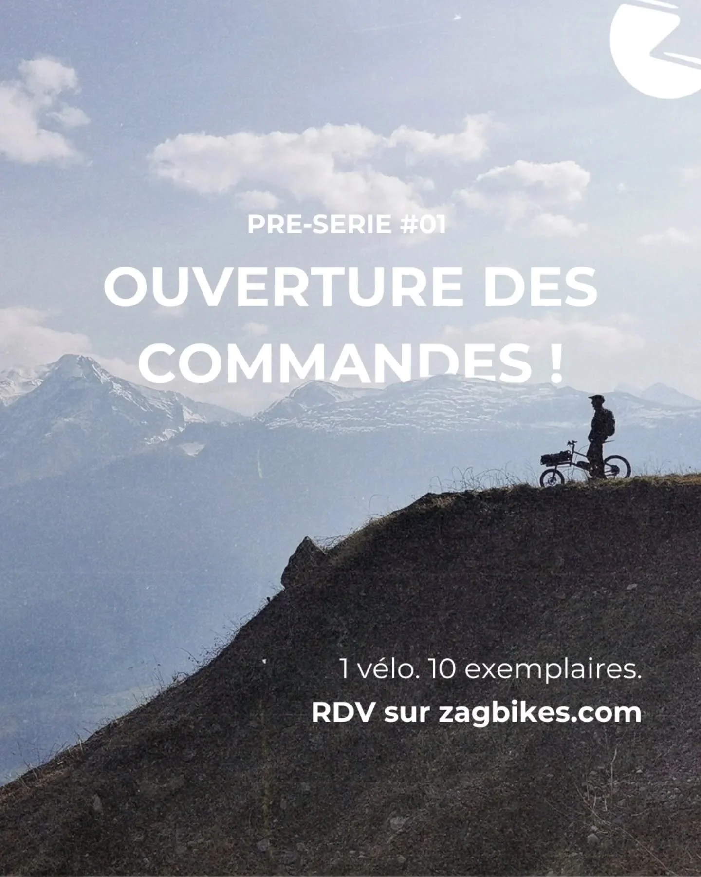 PRE-SERIE 01 - Let's go ⚡

Les tous premiers ZAG sont &agrave; vous.
1 v&eacute;lo, 2 configurations, des options sur mesure, et un accompagnement 100% personnalis&eacute; - C'est ce qu'on a voulu vous proposer pour cette toute premi&egrave;re s&eacu