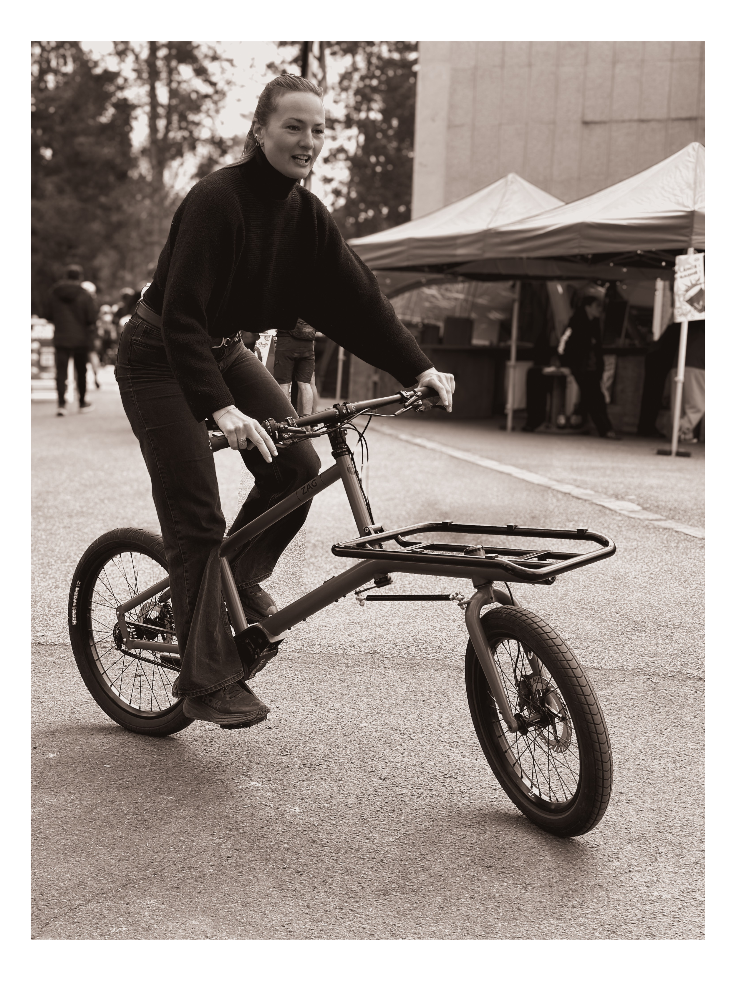 Essai du vélo cargo compact ZAG lors du salon la Jeanracine 2026