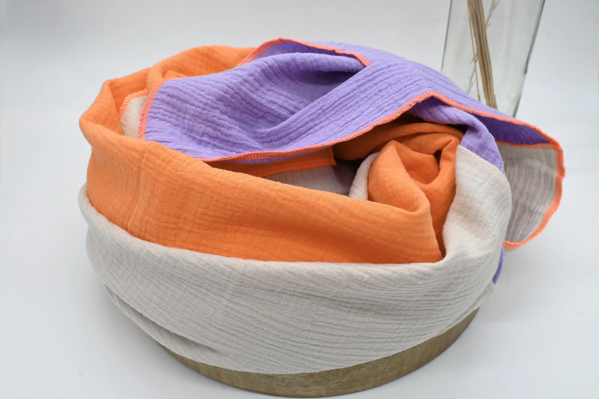 Musselinschal SCARF || Lila-Beige-Neon Orange