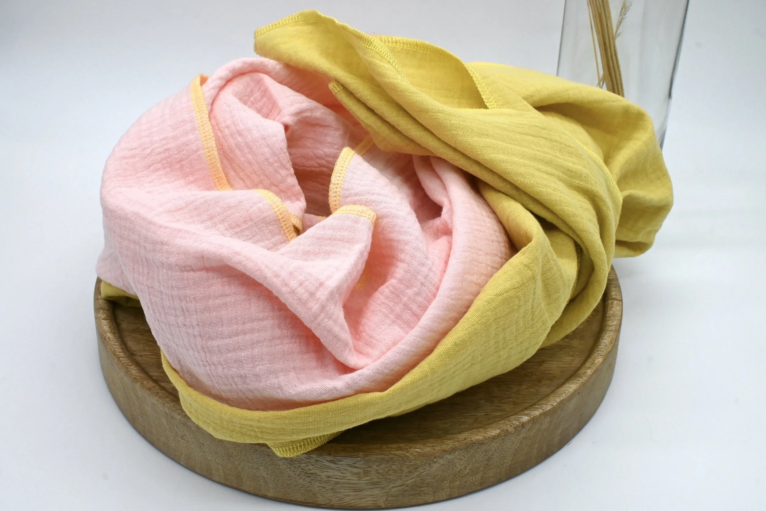 Musselinschal SCARF || Rosa - Gelb