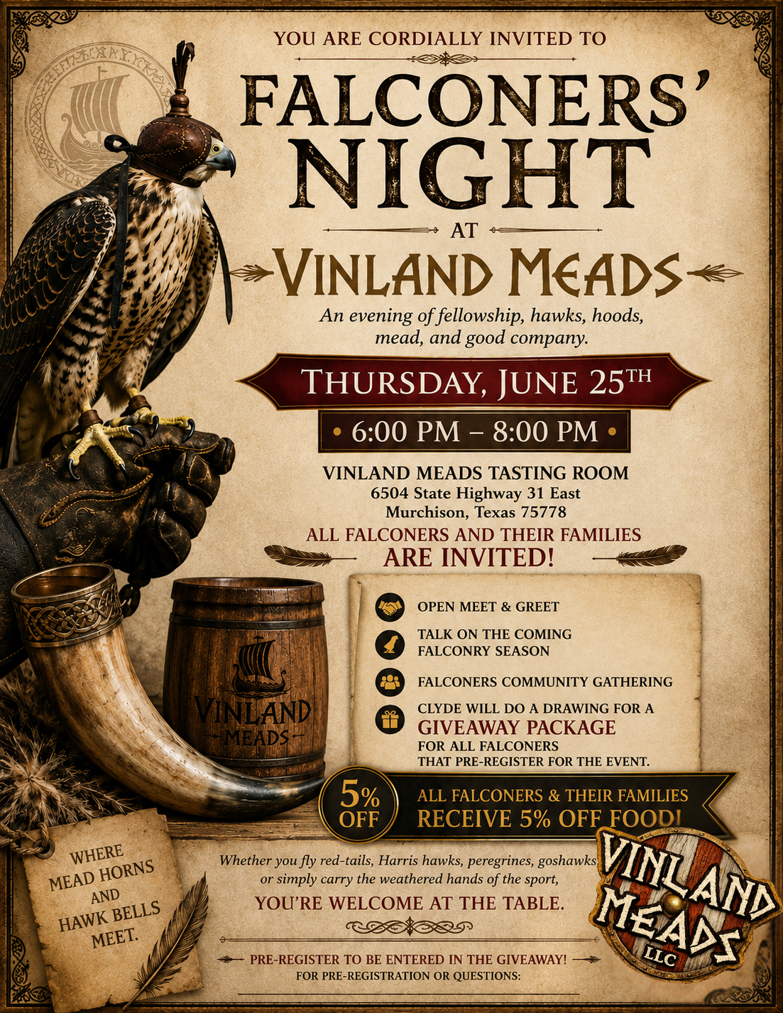 Falconers Night at the Meadery