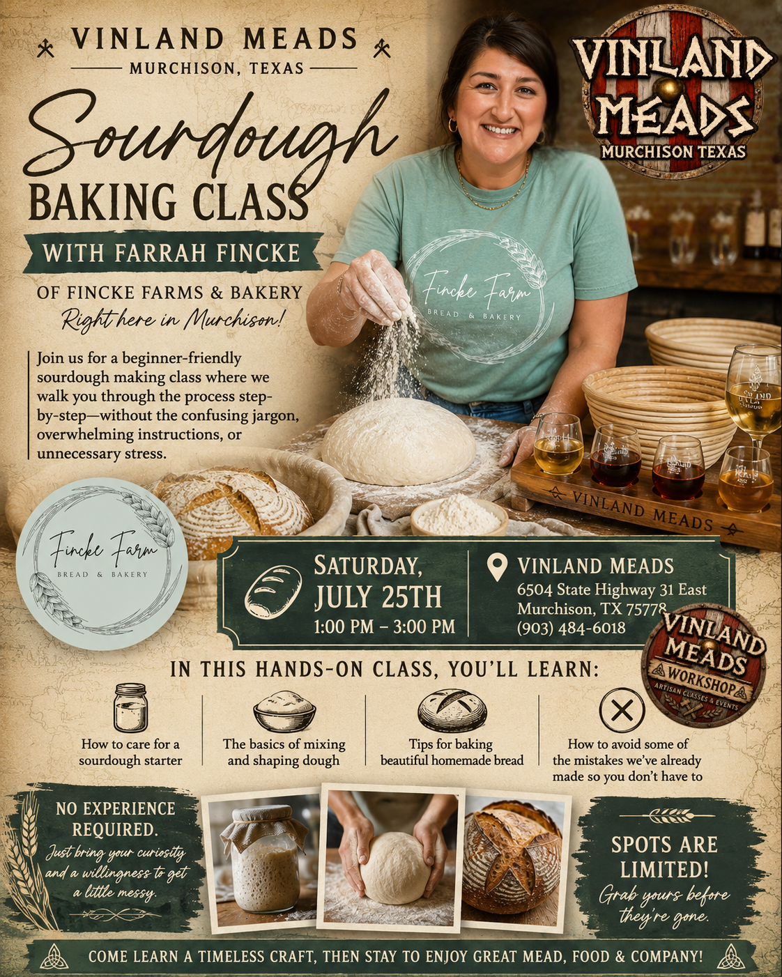 The Art of Sourdough by Farrah Fincke at Vinland Meads!