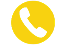Phone icon with a black phone symbol inside a yellow circle