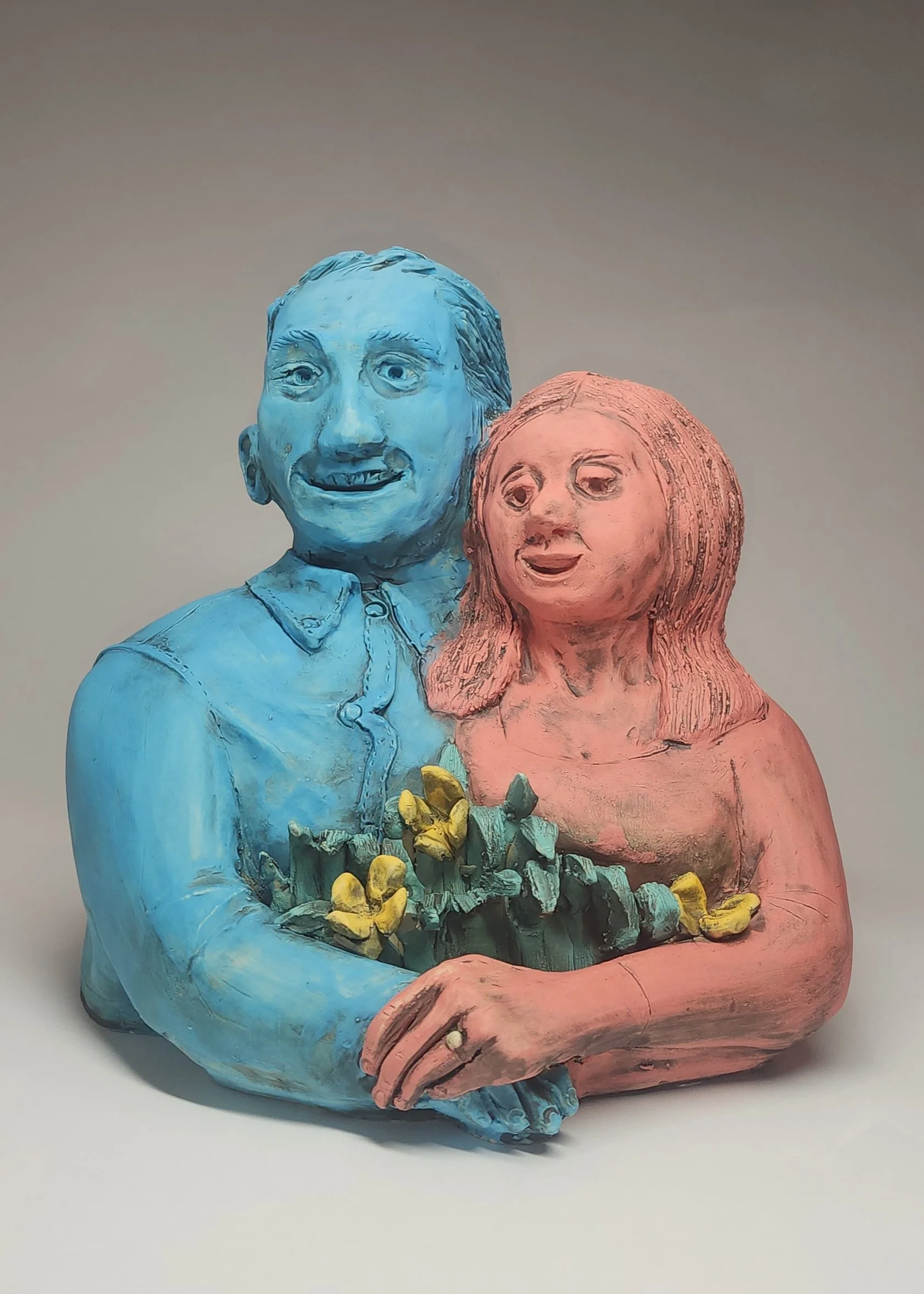 Special Sweetheardts, 12 x 9 x 9, 2025, ceramic, underglaze