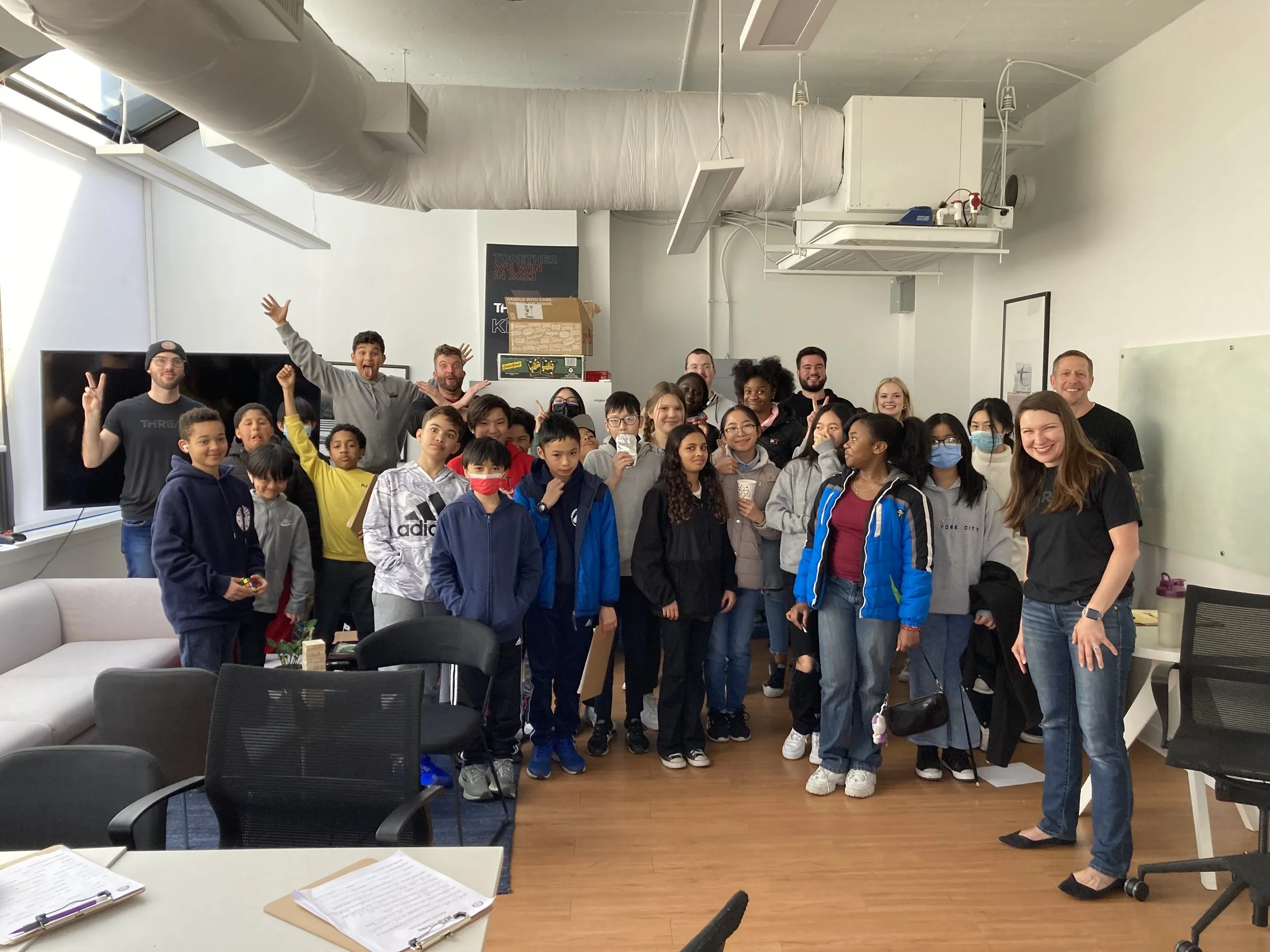 Dorchester 6th graders learn about software at security startup ThreatX