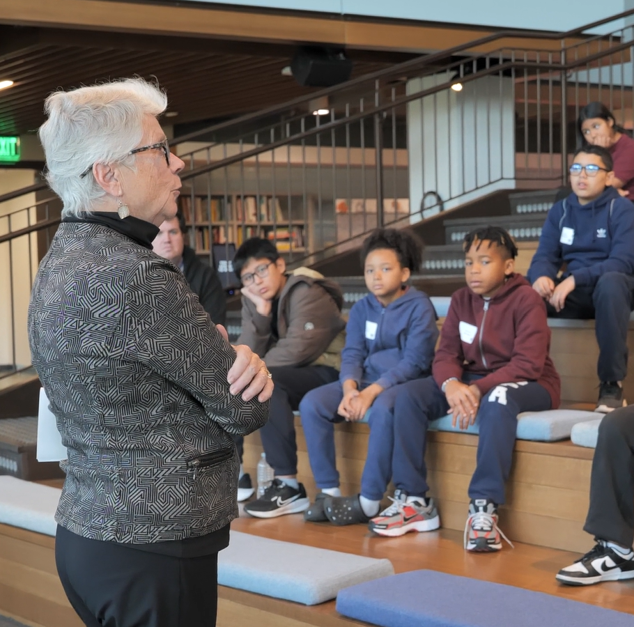 MA Rep Alice Peisch joins Allston students at Tripadvisor Career Day