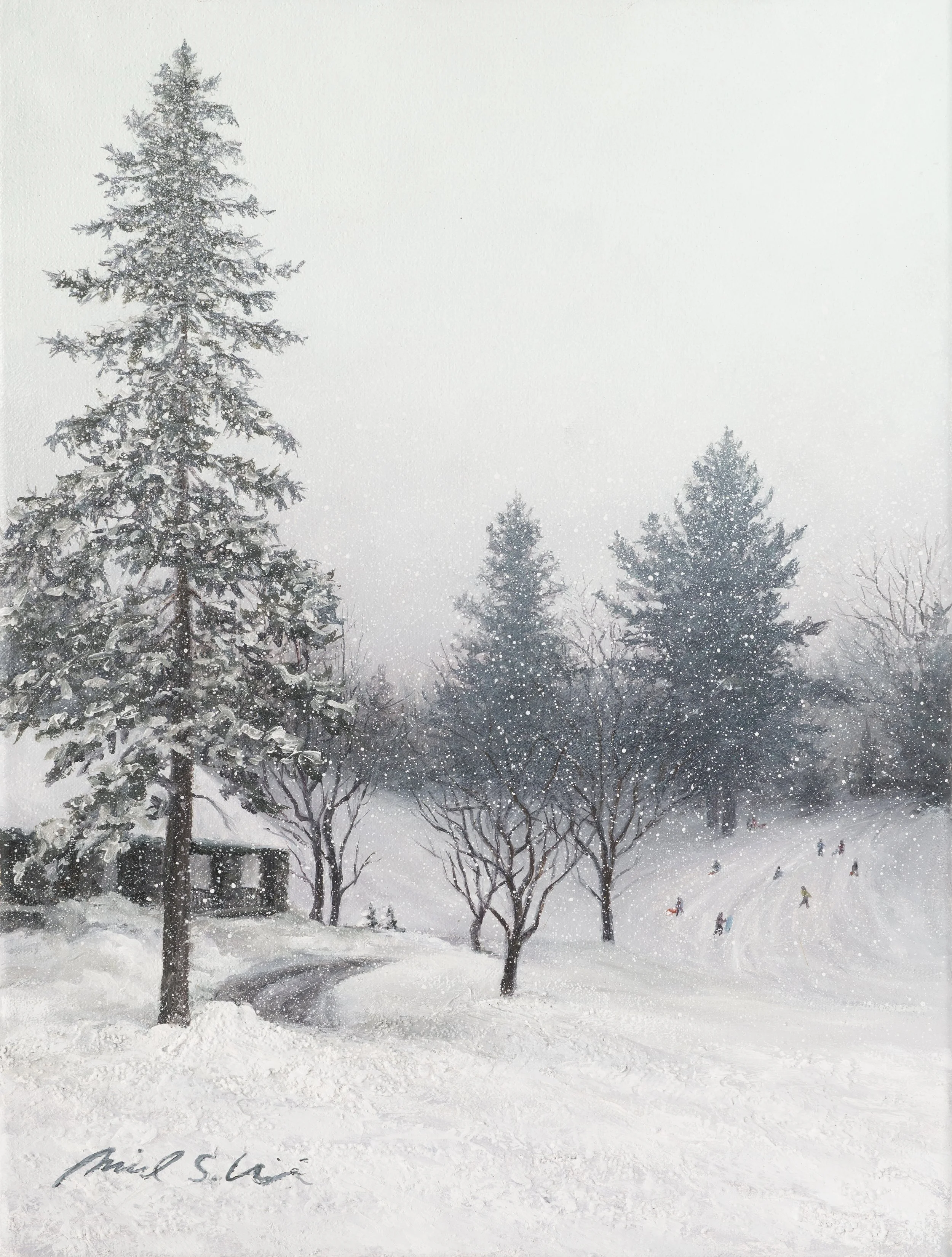 Shedd Park, Snow day 2026 oil_on_linen 16X12