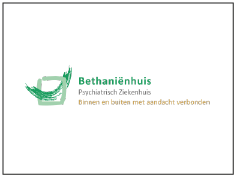 Logo van Bethaniëhuis, een psychiatrisch ziekenhuis, met groene tekst en een bijpassend icoon.