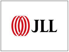 JLL logo met rode cirkelvormige lijnen en zwarte tekst