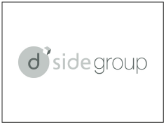 Logo van d'side group met een grijze cirkel en de tekst 'd'side group'