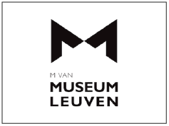 Logo van het M Museum Leuven met de tekst 'M VAN MUSEUM LEUVEN'