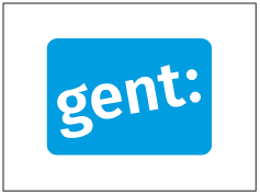 Blue logo with white text reading 'gent:' inside a rounded rectangle