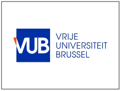 Logo of Vrije Universiteit Brussel with initials MUB in a blue square