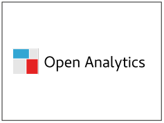 Logo van Open Analytics met gekleurde vierkanten