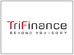 TriFinance logo met slogan 'BEYOND ADVISORY'