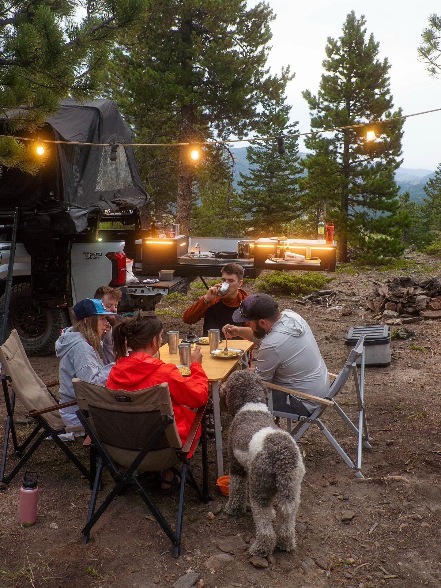 Hosting at camp has always been a bit of an arduous task &mdash; involving tons of dirty dishes &amp; complicated dishwashing setups, long cook times, &amp; sometimes impatient, hungry buddies. 

With the two burner, 20,000 BTU stove &amp; onboard ru
