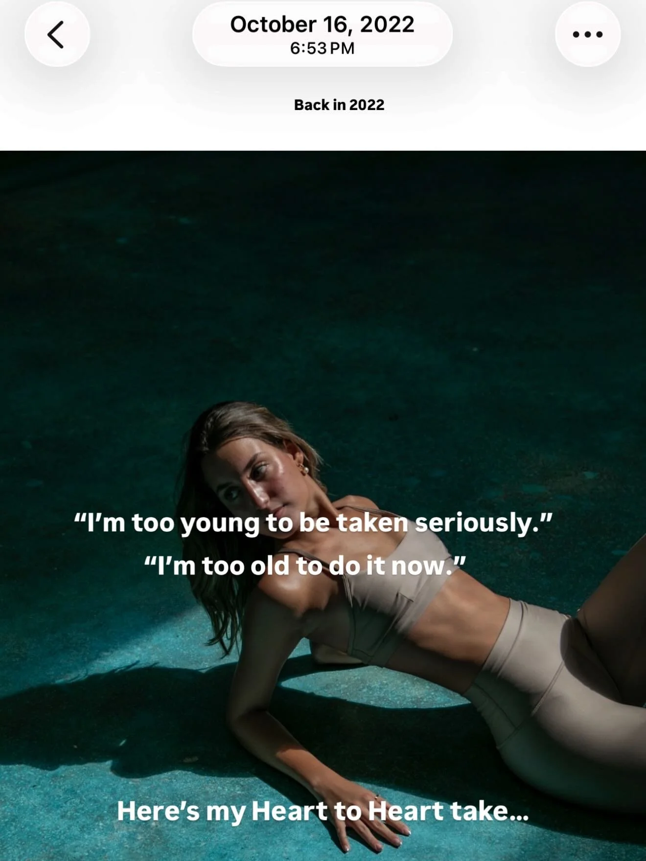 There is no ahead. There is no behind. Those only exist if you&rsquo;re competing and you&rsquo;re not (or at least I hope you&rsquo;re not) You&rsquo;re not racing anyone else&rsquo;s life.

Age doesn&rsquo;t define capability. It doesn&rsquo;t gran